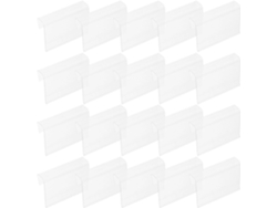 Paquete De 50 Portatarjetas De Pvc Transparente De 80 X 55 Mm Para Estantes De 18-20 Mm Con Clips Giratorios.