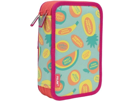 Plumier Doble Milan Frutikis Verde (19,5 x 13 x 5 cm)