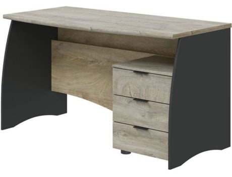 Mesa de Escritorio HABITDESIGN Stil Buc 3 Cajones (Roble Alaska - Gris Antracita - Melamina - 136 x 74 x 67 cm)