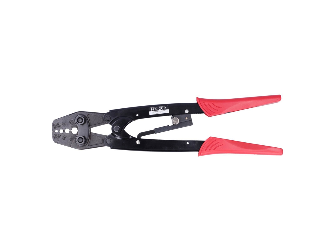 Herramienta De Crimpado Manual Con Trinquete Para Terminales Awg10-4 De 6-25 Mm² Hx-26b, Con Mango Antifatiga Y Fabricado En Acero Al Carbono.