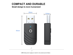 Adaptador Usb Bt5.0 3 Em 1 Receptor Transmissor Áudio Plug And Play Para Tv Pc Carro Acessórios