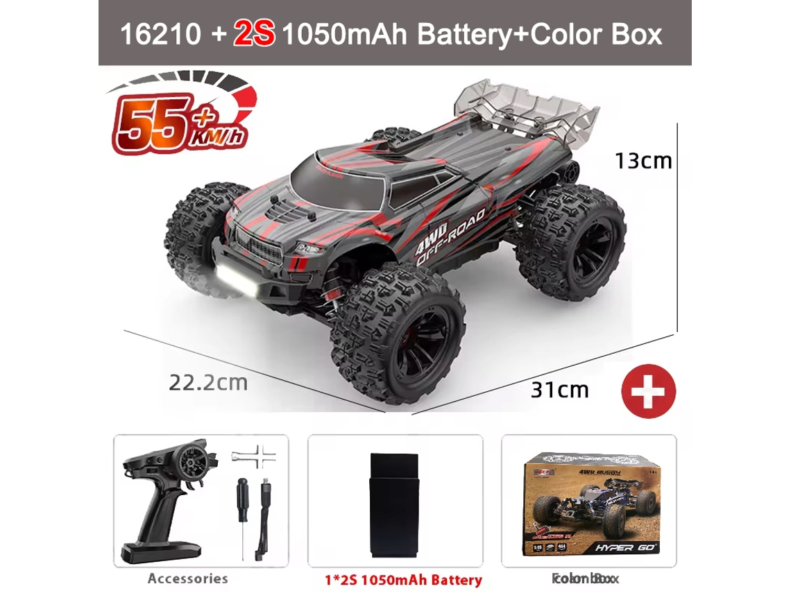 Coche RC 116 sin escobillas 4x4 hasta 70 km/h, todoterreno de alta velocidad y drift eléctrico, ideal para niños y amantes de las carreras. Aeuzwr