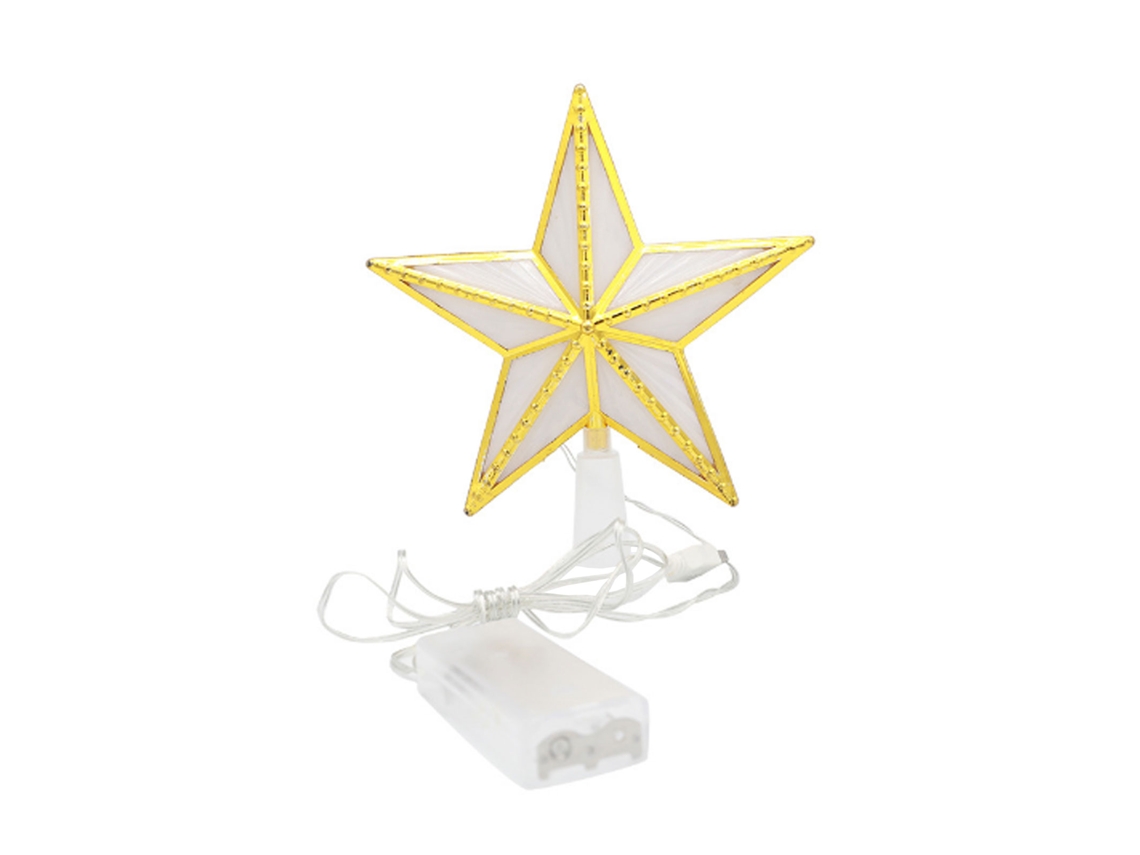 Adorno para árbol de Navidad en forma de estrella con luz LED RNEMITERY