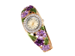 Elegante Reloj De Pulsera De Cuarzo Para Mujer Con Brazalete De Aleación Con Diamantes De Imitación 4