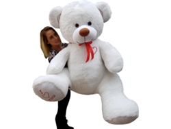 Gran oso de peluche blanco con texto "Te amo" bordado, 160 cm, B.active