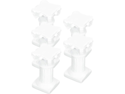 Juego 5 Columnas Romanas Miniatura Resina Blanca Decoración Retro Clásica Adorno Delicadamente Tallado