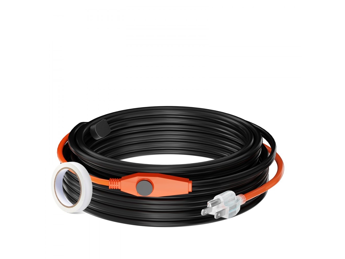 Cable calefactor de 25 m con termostato, protección IP68 para tuberías Tekmaquinas