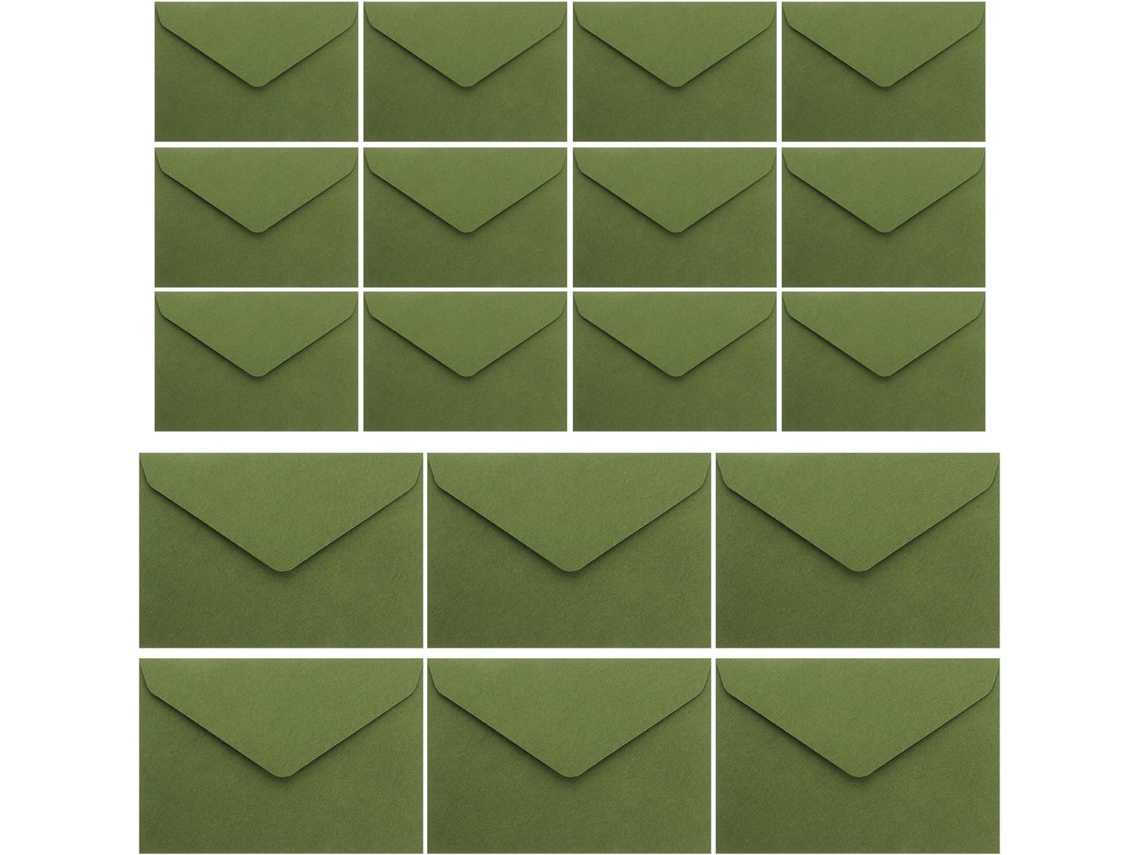 Sobres Vintage Para Tarjetas De Fiesta, 40 Unidades, Papel De 120 G, Verde Y Blanco.