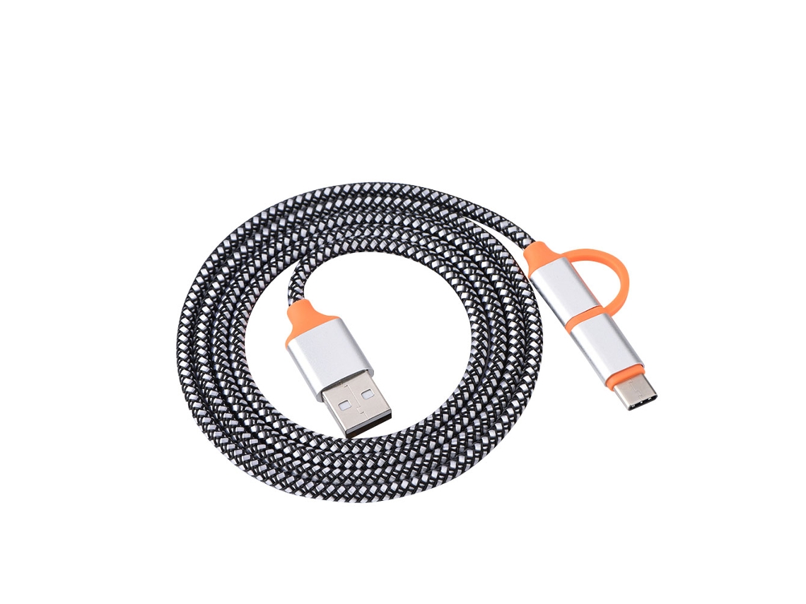 Cable De Datos 2 En 1 (interfaz Type-c Y Micro 1m Carga Rápida)