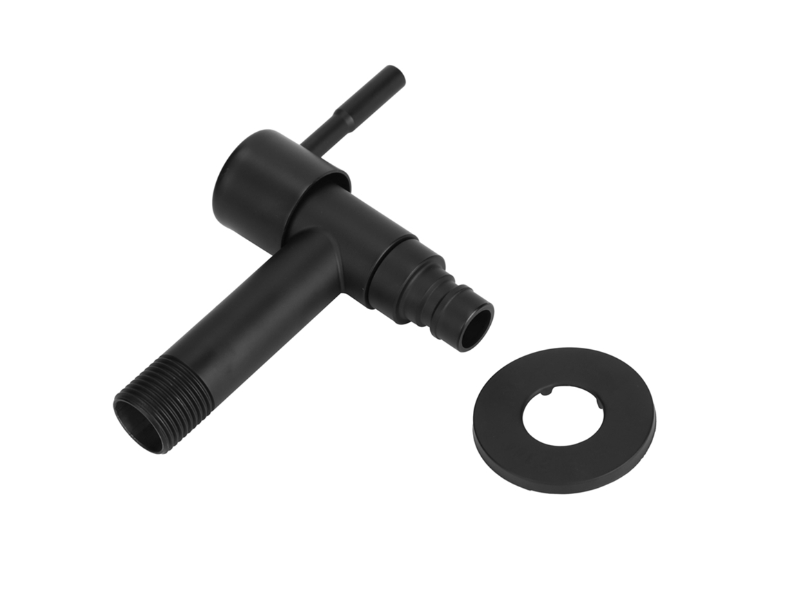 Grifo de acero inoxidable negro para lavadora con rosca macho G1/2"