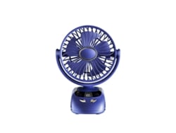 Ventilador Portátil Silencioso (azul) - Recargable Por Usb - Pantalla Led - Luz Nocturna - 5 Velocidades - Rotación De 90°