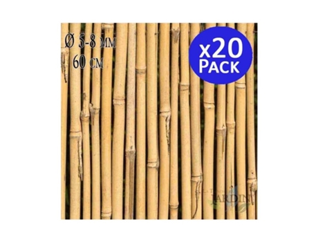 Tutor de Bambu Natural 60 Cm 5-8 Mm Pack 20 Varillas de Bambu Ecologicas para Sujetar Arboles Plantas Y Hortalizas SUINGA