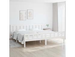 Estructura De Cama Sin Colchón Madera Maciza Blanco 160x200 Cm