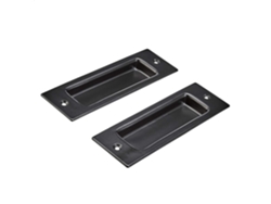 Juego De 2 Tiradores Empotrados Para Puerta Corredera, Negro, 13.7 Cm, Acero Resistente Con Tornillos De Montaje