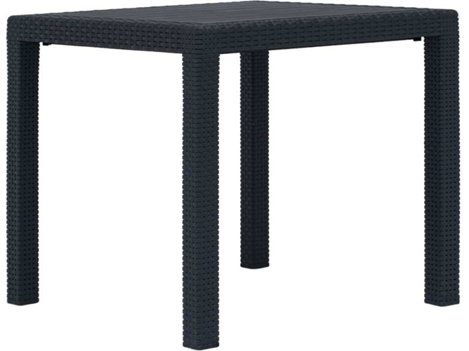 Mesa Jardin VIDAXL Antracita Plástico (79x79x72 cm)