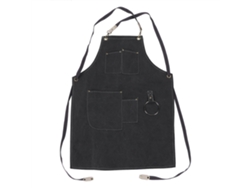 Delantal De Lona Impermeable Y Reforzada, Delantal De Trabajo Moderno Para Floristería, Restaurante, Café Y Camarero Negro Gris