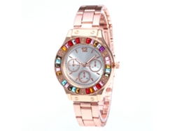 Reloj De Cuarzo Con Brazalete De Acero, Estilo Moderno, Caja Con Esfera Color Oro Rosa.