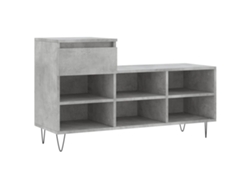 Zapatero de derivados de la madera, Gris Cemento, MAISON EXCLUSIVE (102x36x60 cm)