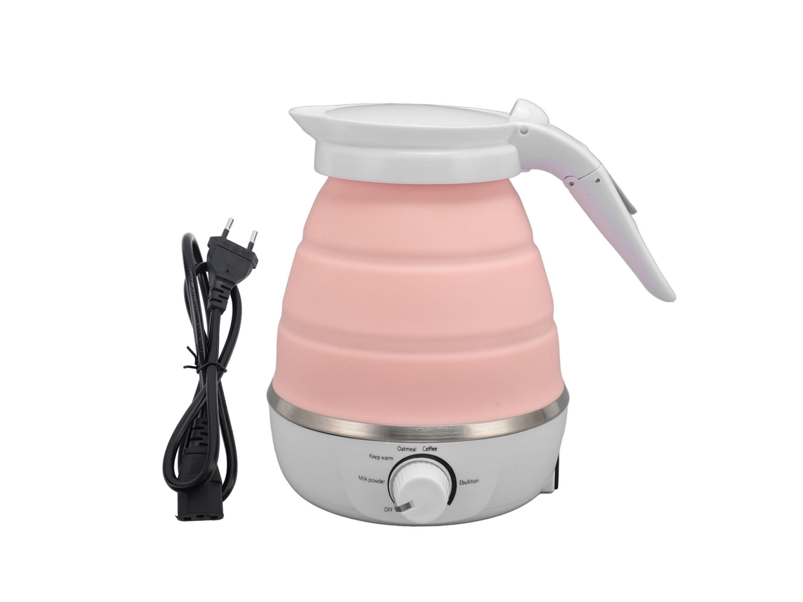 Hervidor eléctrico plegable portátil de silicona de 850 W y 600 ml con apagado automático, ideal para viajes.