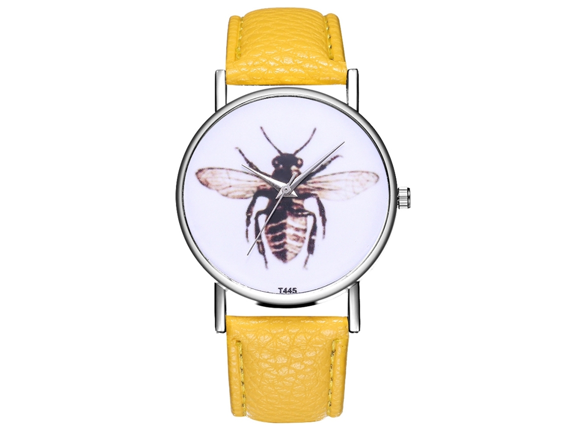 Reloj De Cuarzo Analógico Hombre Con Correa De Cuero Pu Deportivo (amarillo)