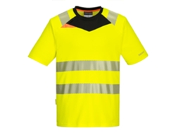 Camiseta de alta visibilidad Dx4 M/c para seguridad y comodidad / Naranja Negro / M Portwest