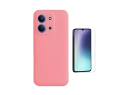 Kit De Cristal Templado Cleargorilasglass Funda Protectora Trasera De Silicona Gift4me Para Xiaomi Poco C85 - Rosa