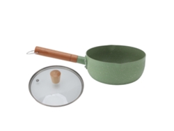 Jarra Para Leche Con Tapa, Aleación De Aluminio, Mango De Madera Antiadherente Para Cocina.