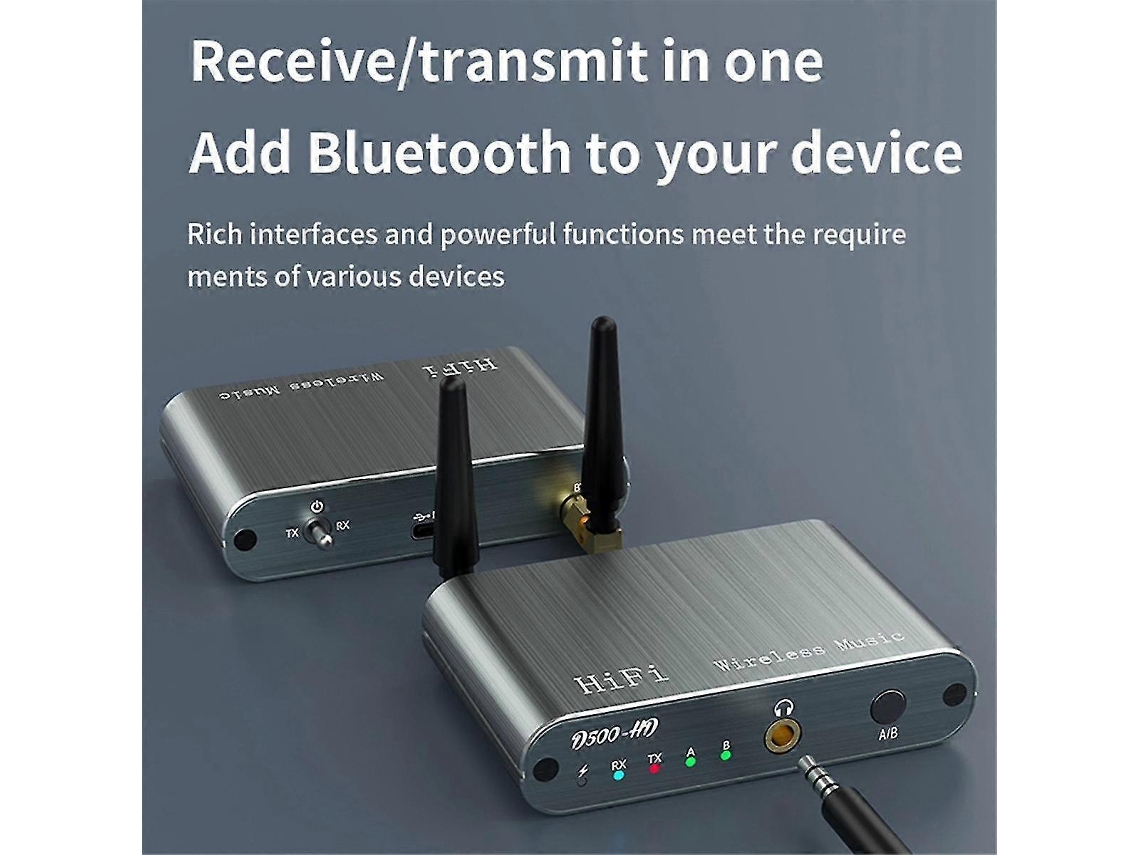Receptor y transmisor inalámbrico Bluetooth 2 en 1 de alta fidelidad con soporte para teléfono para altavoces individuales o dobles HD/ll Rosewell