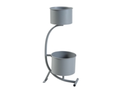 Soporte para plantas Almelo en forma de C metal 63x29x21cm - Gris [EN.CASA]