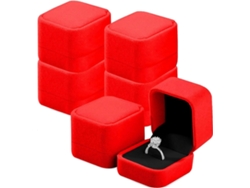 Cajas de regalo para joyería, incluyendo collares, aretes y anillos, en terciopelo. Estuches individuales para anillos. Hengjian (juego de 6).