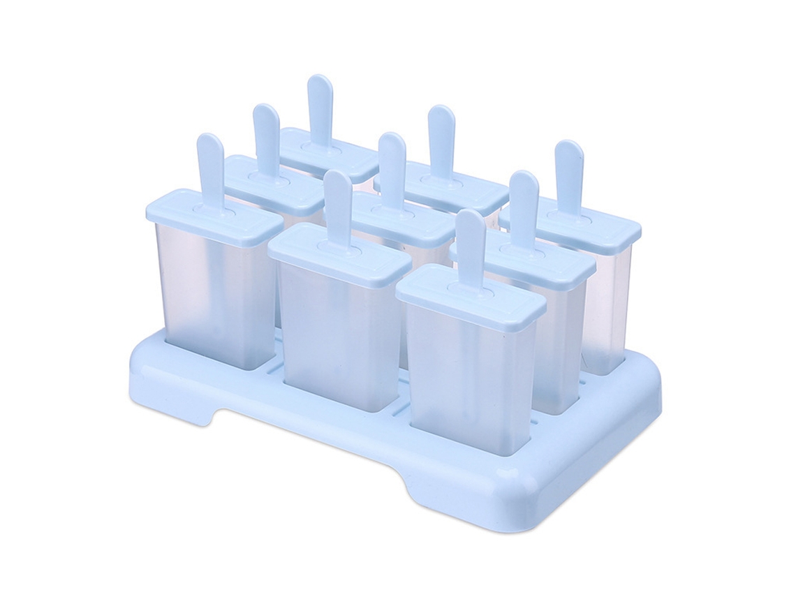 (9 Cuadrados Azules) Moldes Para Helados Y Paletas Caseros, Máquina Para Hacer Helados