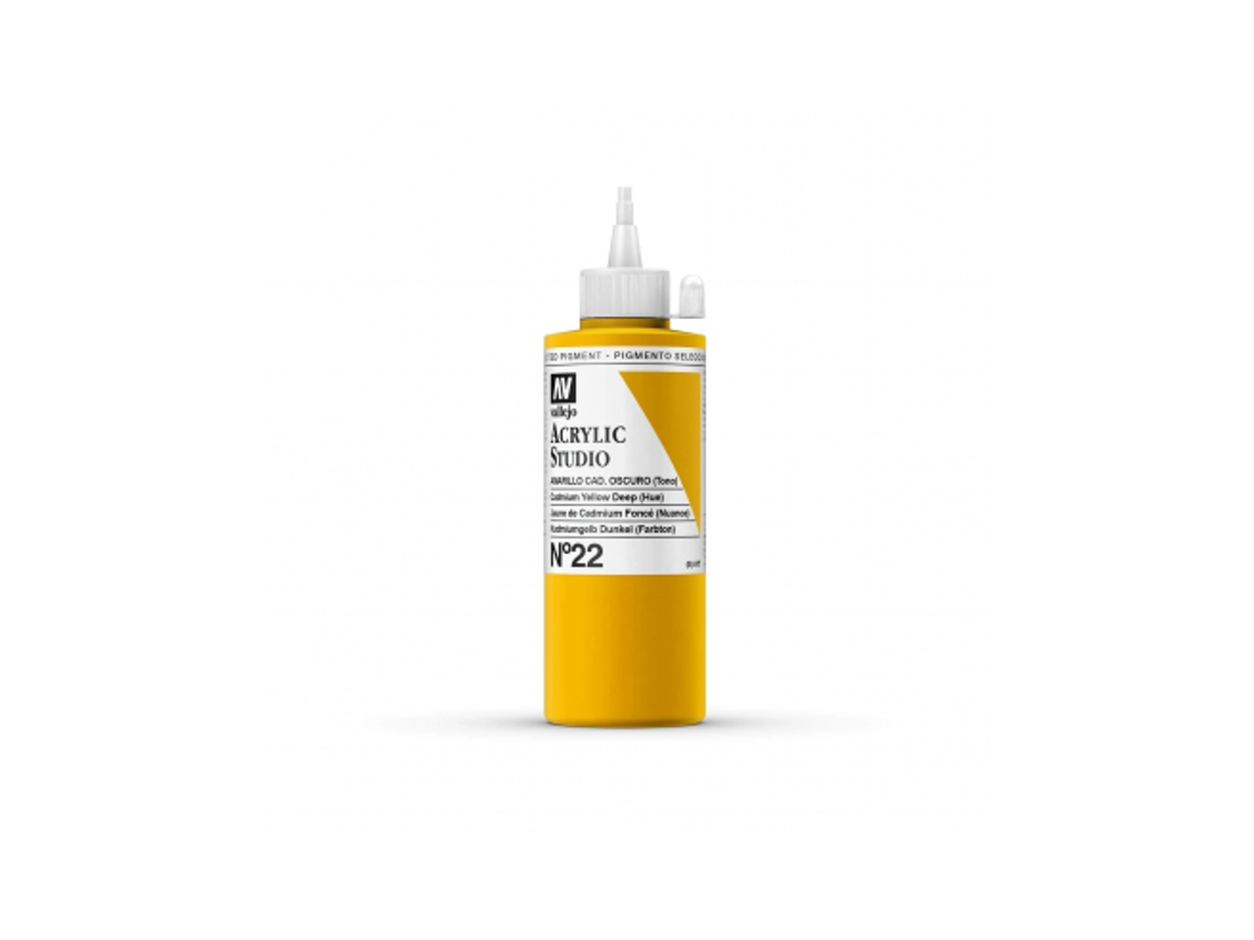 Pintura Acrilica Vallejo Studio 200 Ml (22 Amarillo Cadmio Oscuro (Tono))