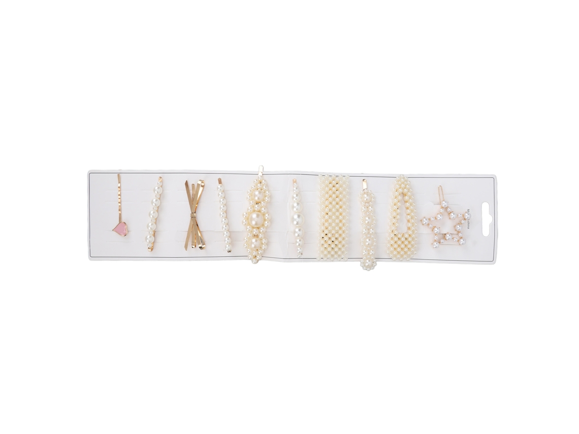 MEOIRUERY 10 piezas de horquillas de cabello con perlas integradas, simples y modernas, horquillas de flequillo de ABS para uso diario, trabajo, reunión