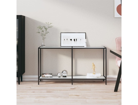 MAISON EXCLUSIVE - Mesa de consola vidrio templado blanco 140x35x75,5 cm