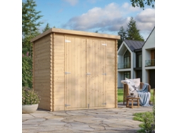 Timbela M311c1 Caseta De Jardín De Madera 2,22 M², Caseta De Almacenamiento Con Paredes De 19 Mm, Puertas Dobles, Sin Suelo