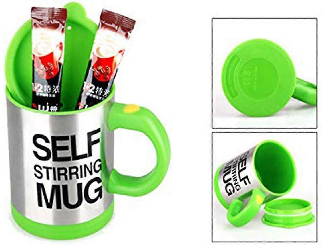 Taza de café con agitación automática, reutilizable, de acero inoxidable, térmica giratoria para oficina, Ly Ebike