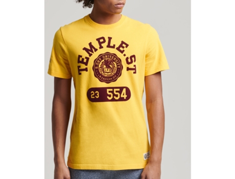 Camiseta para Hombre SUPERDRY (S - Algodón - Amarillo)