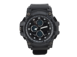 Reloj Digital Deportivo Impermeable Con Correa Tpu Y Luz Led 3 Zonas Horarias Negro