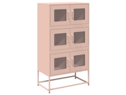 Aparador VIDAXL Rosa Acero (68x39x123cm)