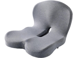 Cojín Para Silla De Espuma Viscoelástica 2 En 1 Almohada De Soporte Lumbar Gris Claro Gertiz