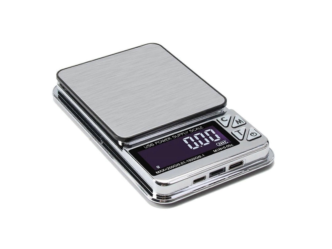 Balanza de joyería de alta precisión, acero inoxidable, carga USB, para cocina, escaleras, bolsillo, contador, 1000 g * 0,01 g, pantalla LCD digital GOKOCO