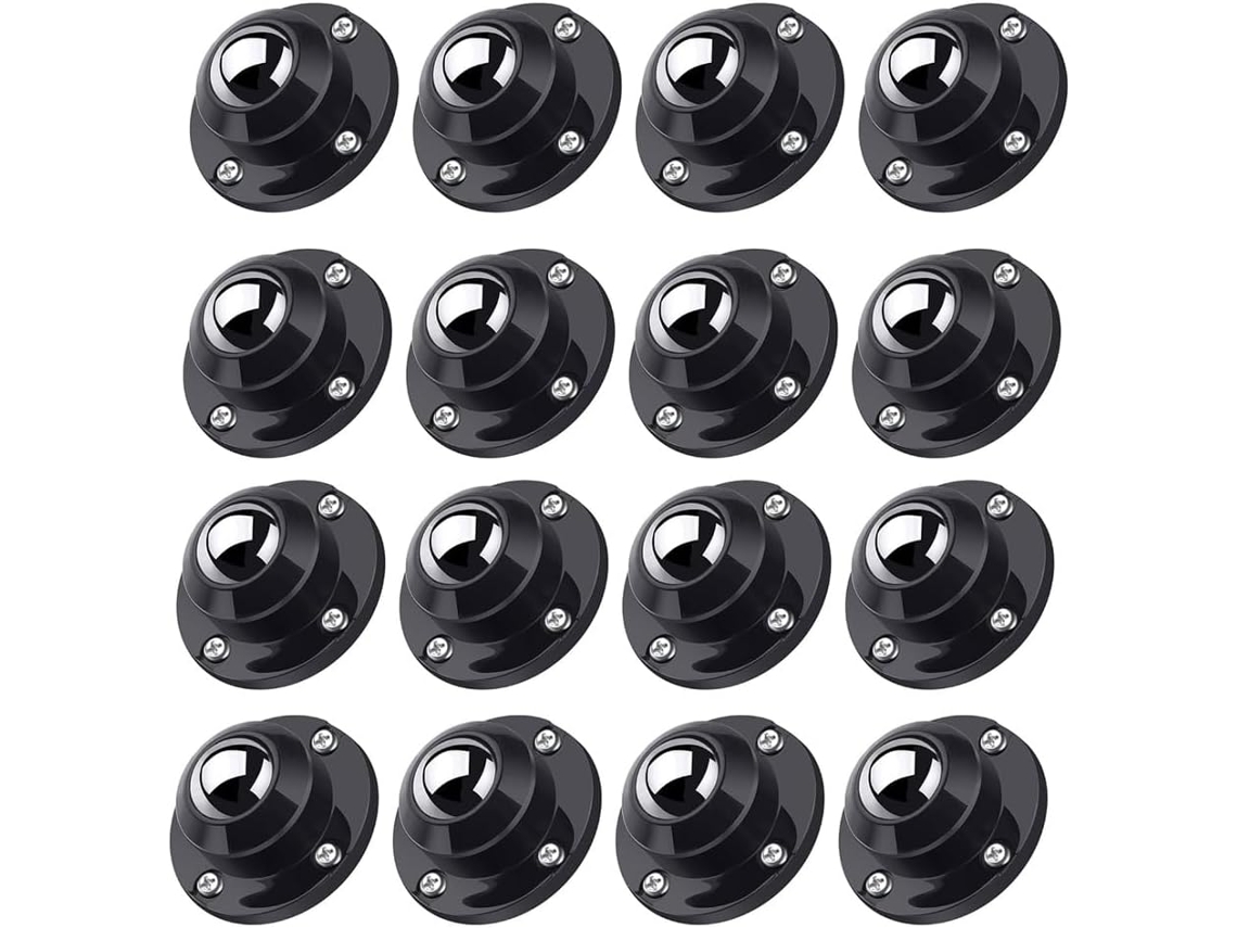 16 Ruedas Autoadhesivas Para Muebles De 2,5 Cm (1 Pulgada), Capacidad De Carga De 12,7 Kg (28 Lb)