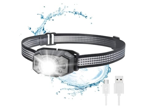 Linterna frontal LED Linterna frontal súper brillante Linterna frontal USB recargable con luz roja 6 modos Linterna frontal con zoom Funcionamiento...