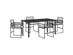 Maison Exclusive - Conjunto De Comedor De Jardín 5 Pcs Negro Ratán Sintético