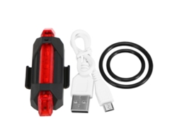 Luz trasera recargable por USB, resistente al agua, con luz de advertencia de seguridad para bicicleta (sin marca).