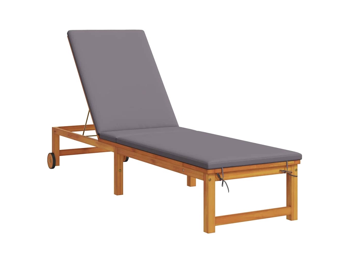 Tumbona Marrón 202 X 53 X 89 Cm Madera De Acacia Sólida