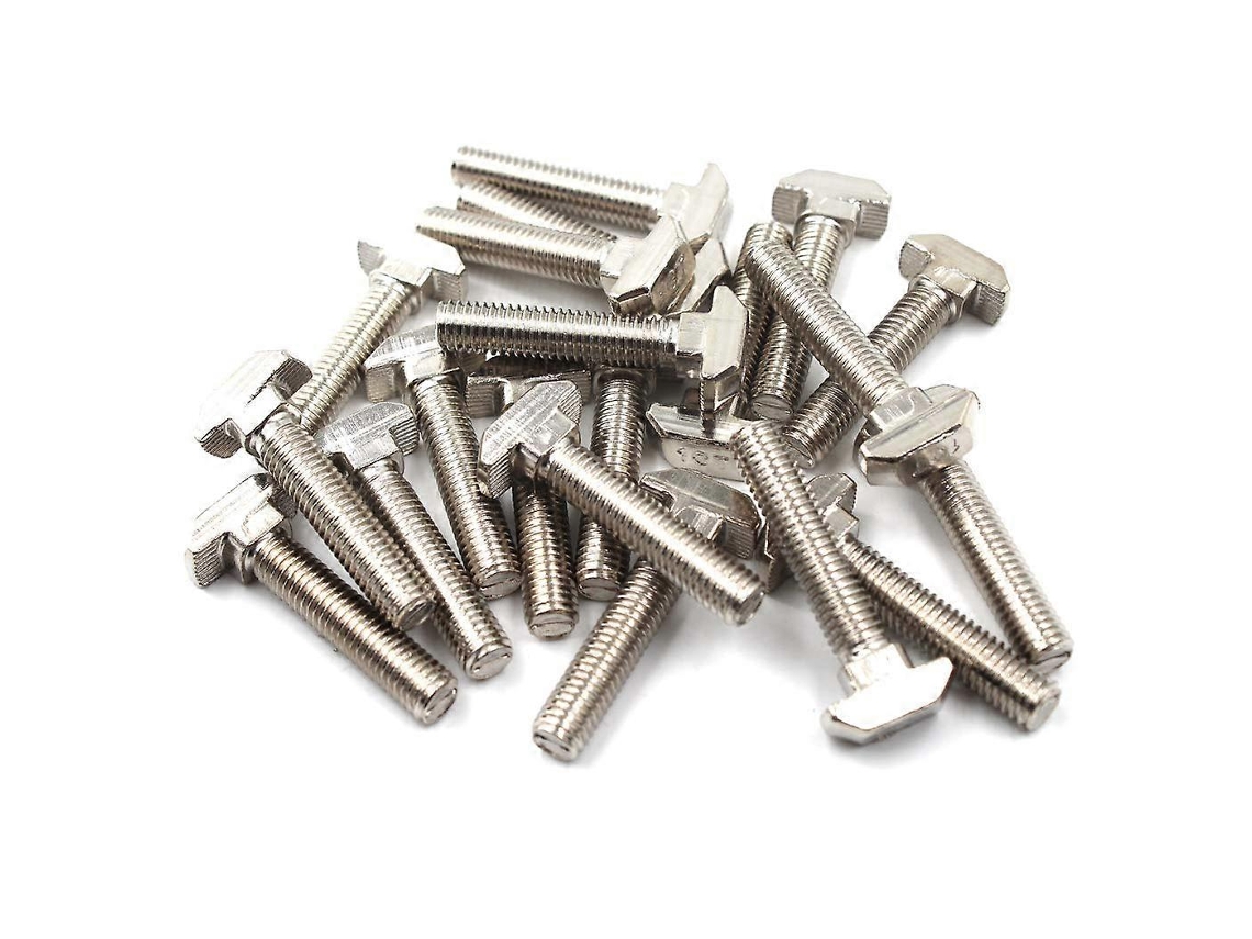 Herramienta De Cierre De Tornillos T 4040 Para Perfiles De Aluminio Con Ranura T M8x40 Acero Al Carbono Galvanizado (30 Piezas)