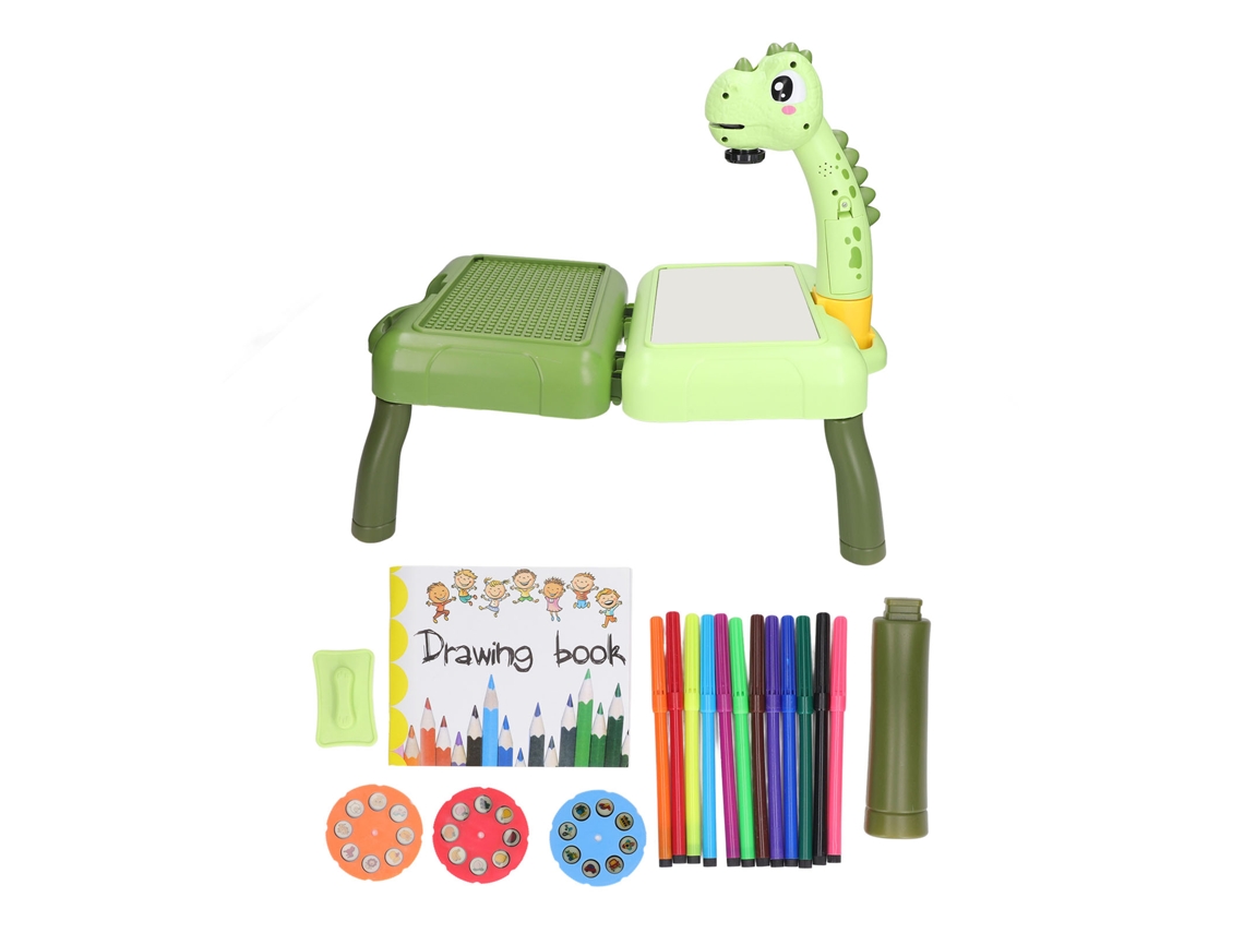 Projetor de desenho infantil Bj-table em formato de veado, multifuncional, com LED, luz e música. Brinquedo para pintar.