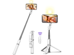 Trípode para selfies con anillo de luz y control remoto para iPhone/Android
