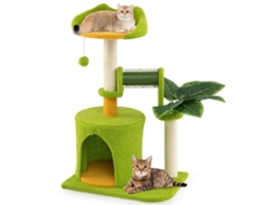 Árbol rascador para gatos con hojas artificiales, cueva y plataforma, verde NORTHIX
